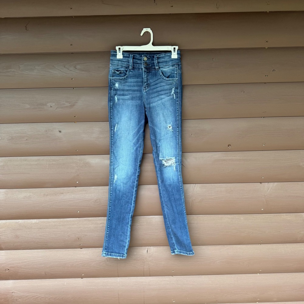 Kancan Signature Skinny Jeans Womens‎ 27 Blue High Rise Distressed VBK1502R